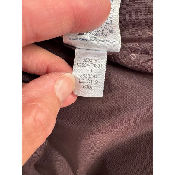 Lands End Down Jacket Womens Large 14-16 Brown Down Filled Zip Up Coat Fur Hood - Picture 11 of 14